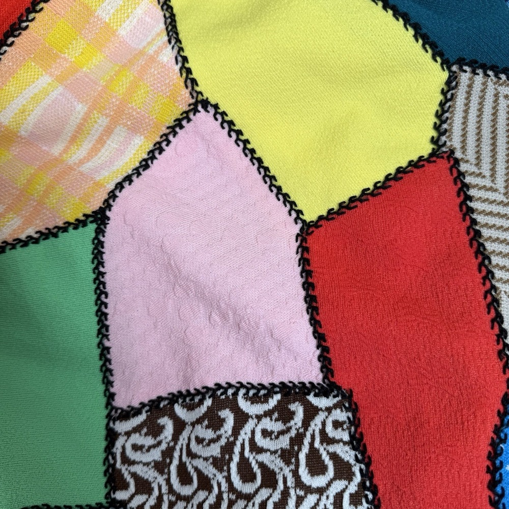 Handmade Patchwork Vest Open Front Granny Core Retro Textures SEE MEASUREMENTS - Picture 4 of 11